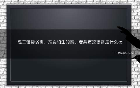 魂二怪物弱雷,指弱怕生的雷,老兵布拉德雷是什么意思