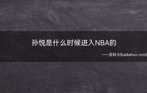 孙悦是什么时候进入NBA的(孙悦与纽约尼克斯队签约)