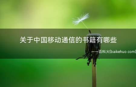 关于中国移动通信的书籍有哪些(通信原理的经典教材内容)