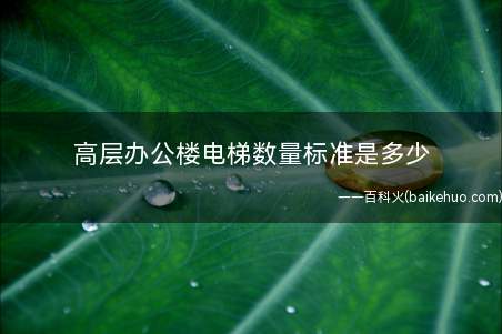 高层办公楼电梯数量标准是多少(高层住宅写字楼电梯总数规范多少钱)
