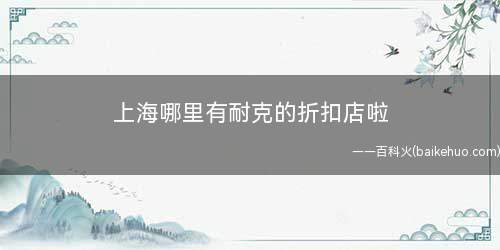 上海哪里有耐克的折扣店啦(上海耐克折扣店有:Nike服装鞋帽店)