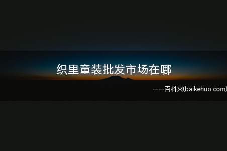 织里童装批发市场在哪(织里中国童装城以精典童装厂家批发买卖和品牌宣传)
