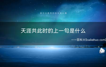天涯共此时的上一句是什么(海上生明月是什么意思?)