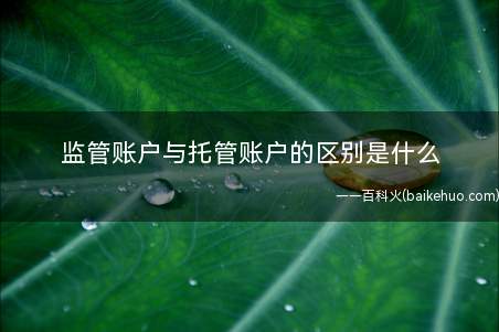 监管账户与托管账户的区别是什么(银行信托和托管账户有什么区别?)