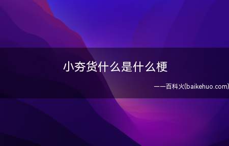 小夯货什么意思什么梗是什么梗（现在指呆萌的、蠢蠢的人或事物）