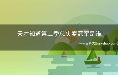 天才知道第二季总决赛冠军是谁