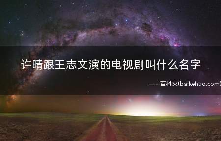 许晴跟王志文演的电视剧叫什么名字