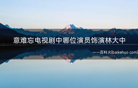 意难忘电视剧中哪位演员饰演林大中