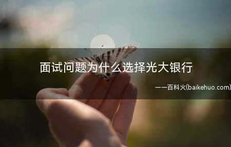 面试问题为什么选择光大银行