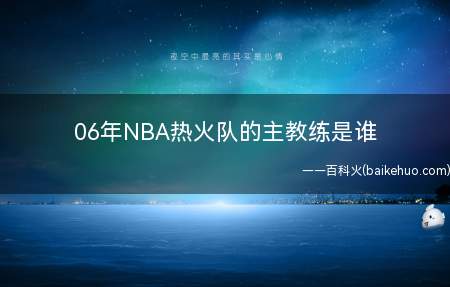 06年NBA热火队的主教练是谁