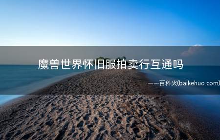 魔兽世界怀旧服拍卖行互通吗