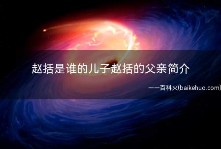赵括是谁的儿子赵括的父亲简介