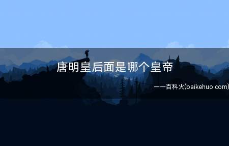 唐明皇后面是哪个皇帝