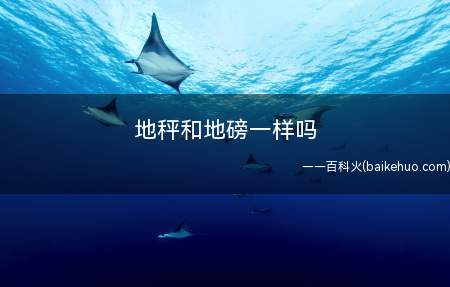 地秤和地磅一样吗