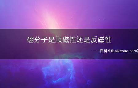 硼分子是顺磁性还是反磁性