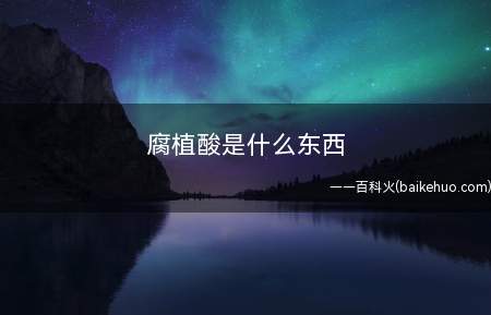 腐植酸是什么东西