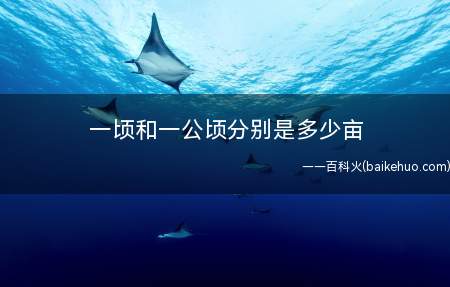 一顷和一公顷分别是多少亩