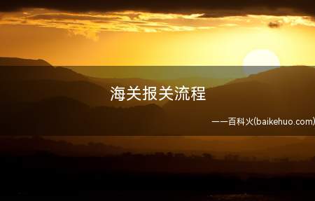 海关报关流程