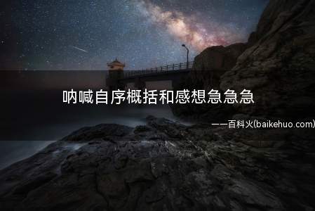 呐喊自序概括和感想急急急