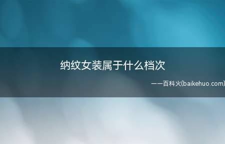 纳纹女装属于什么档次