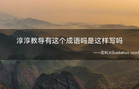 淳淳教导有这个成语吗是这样写吗