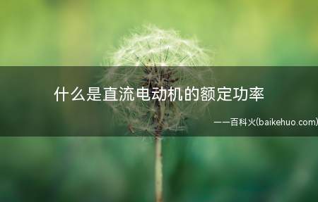 什么是直流电动机的额定功率