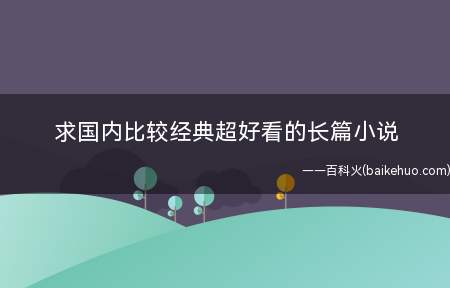求国内比较经典超好看的长篇小说