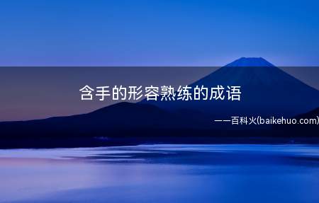含手的形容熟练的成语