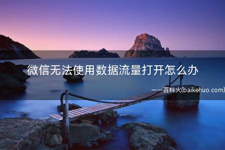 微信无法使用数据流量打开怎么办