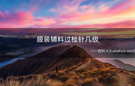 服装辅料过检针几级是什么意思