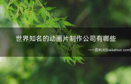 世界知名的动画片制作公司有哪些