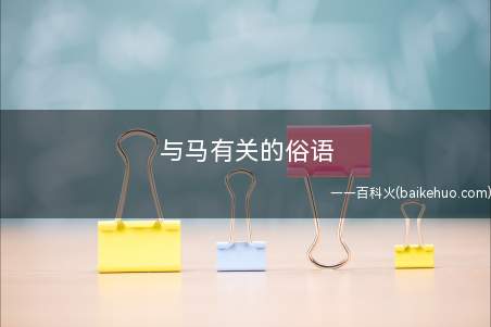 与马有关的俗语
