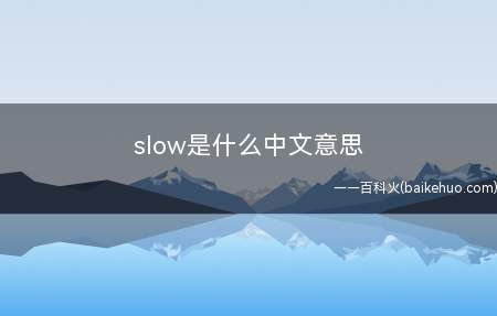 slow是什么中文意思