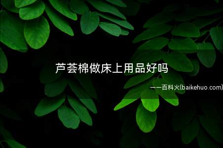 芦荟棉做床上用品好吗