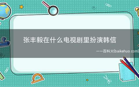 张丰毅在什么电视剧里扮演韩信