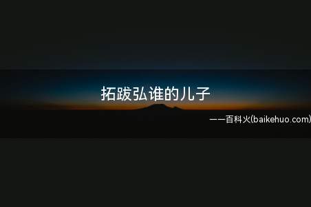 拓跋弘谁的儿子