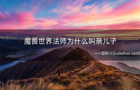 魔兽世界法师为什么叫亲儿子