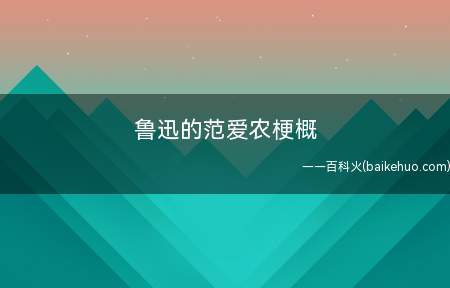 鲁迅的范爱农梗概