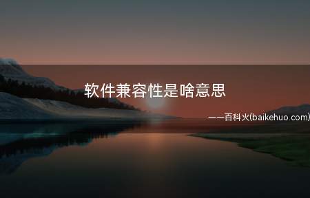 软件兼容性是啥意思