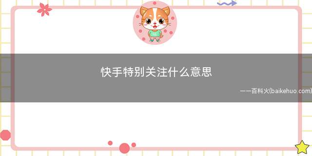 快手特别关注什么意思