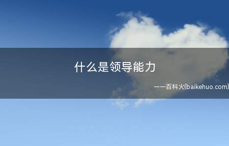 什么是领导能力
