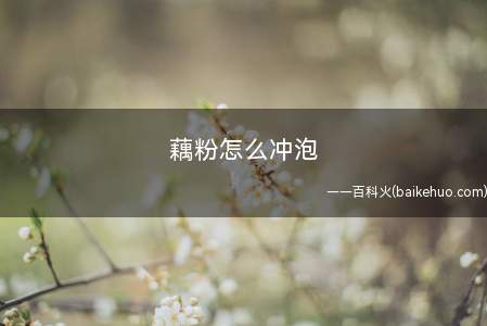 藕粉怎么冲泡
