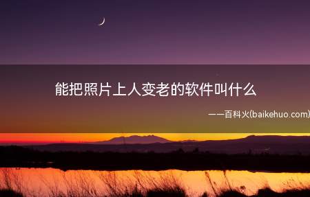 能把照片上人变老的软件叫什么