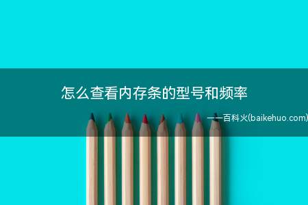 怎么查看内存条的型号和频率