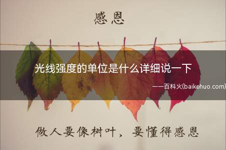 光线强度的单位是什么详细说一下(光照强度单位是勒克斯(Lux或Lx))