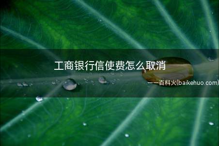 工商银行信使费怎么取消(电脑登录工行网上银行取消步骤)