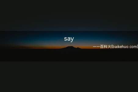 say是什么意思