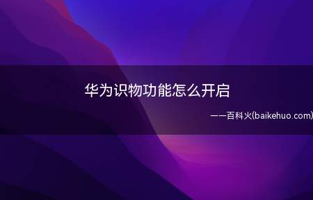 华为识物功能怎么开启(华为P50下识物功能怎么开启)
