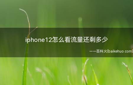 iphone12怎么看流量还剩多少