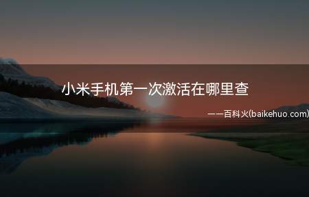 小米手机第一次激活在哪里查